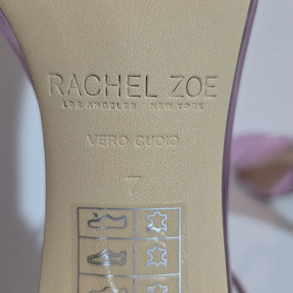 NWB RACHEL ZOE Sz 7, Metallic Pale Pink, Ema 2 Stiletto Sandal, Leather - Picture 5 of 7